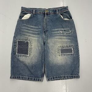 Vintage Y2k Sean John Blue Baggy Loose Fit Jorts 36x14